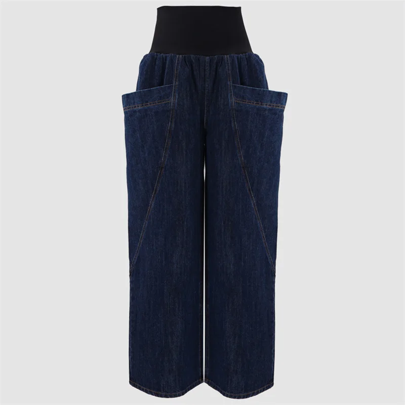 

Women's jeans New high waisted slim wide leg pants for spring 2026 Elastic splicing pure cotton women's pants straight leg pants