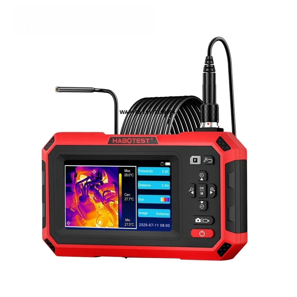 HABOTEST Thermal Imaging Endoscope HT669IR Dual Lens Infrared Industrial Inspection Borescope Snake HVAC Car Repair China