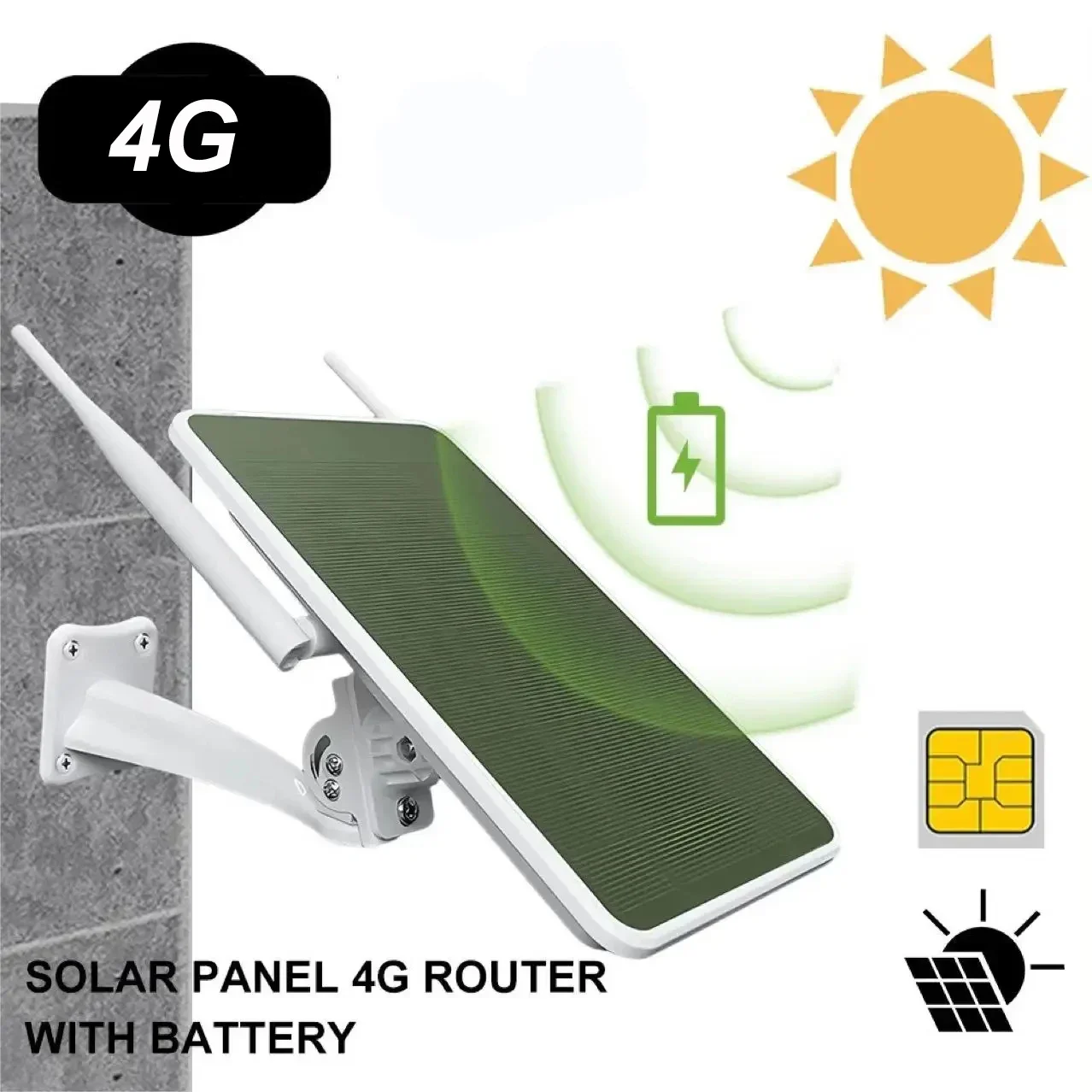 

6W 4G Solar Router WiFi Repeater Outdoor Wireless Router Solar Powered All In One IP66 Waterproof Long Range Wifi Extender