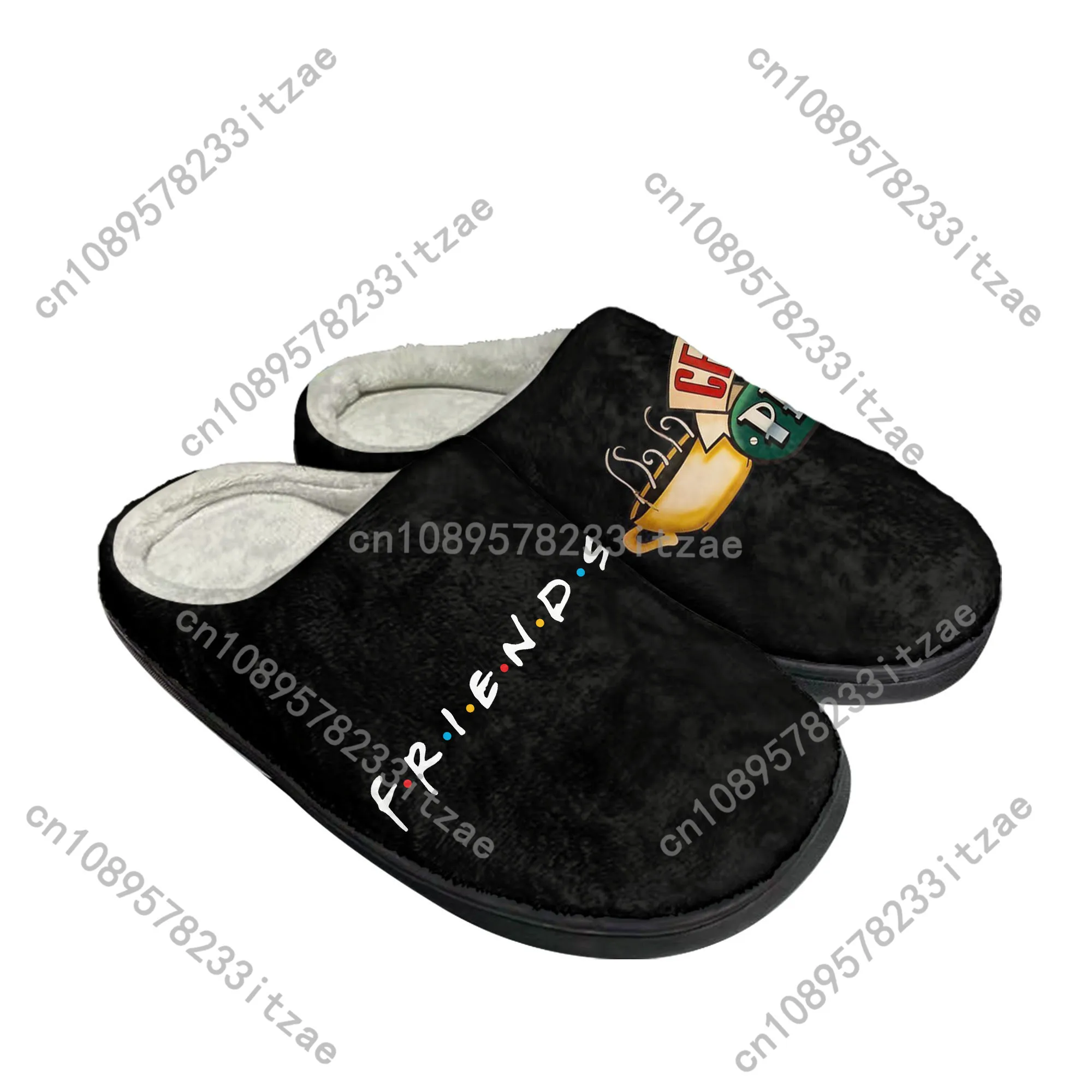 

Friends TV Show Central Perk Coffee Home Cotton Slippers Mens Womens Plush Bedroom Casual Keep Warm Shoes Indoor Customized Shoe