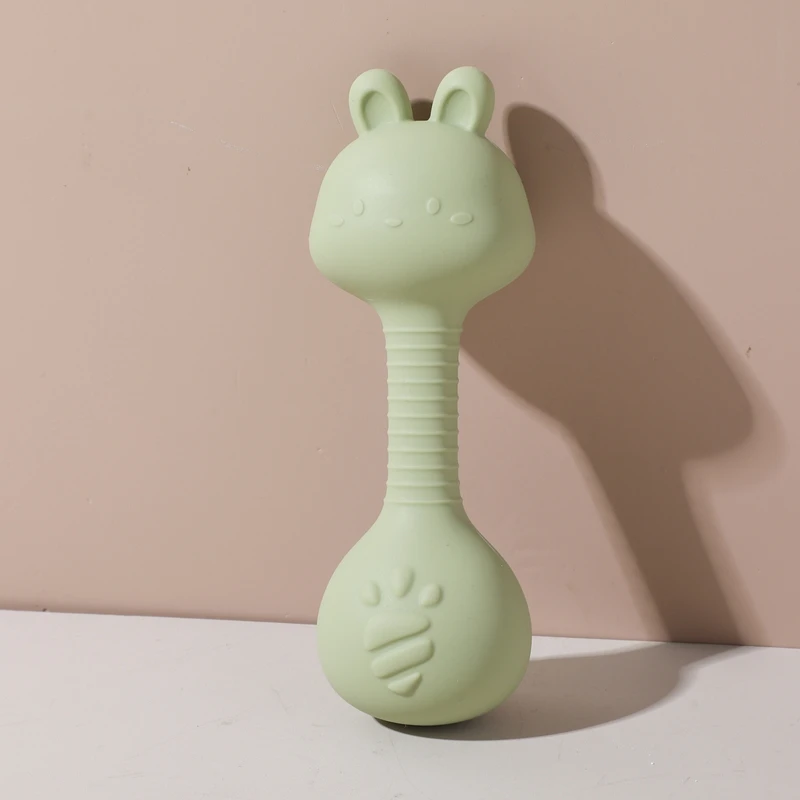Rasseln für Baby 0 3 Monate Spielzeug Cartoon Kaninchen Sand Hammer Silikon Maracas Baby Silikon Rassel Spielzeug Beißring Spielzeug für Baby – Detail 10