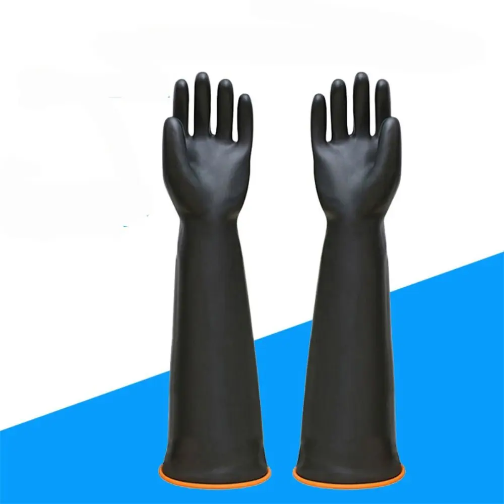 Resiste a los guantes resistentes a productos químicos, ácidos y álcalis fuertes, guantes de goma industriales largos reutilizables, 17''22'' de alta resistencia