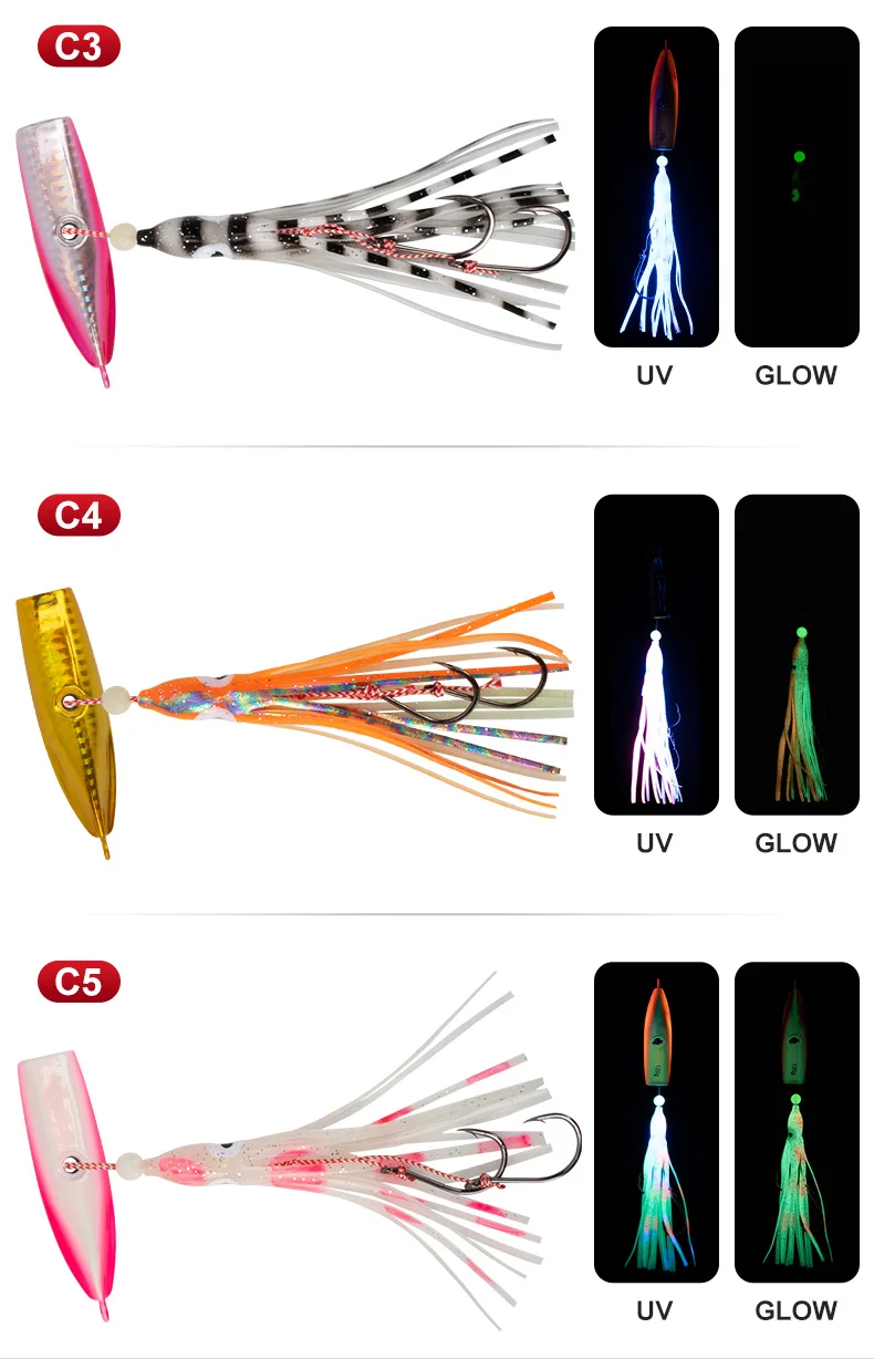 TEASER J49 80g 100g 120g 150g 180g 200g Langsam sinkende Inchiku Jig Köder Bottomship Weiche Tintenfisch Gummi Röcke Angeln Jiging Köder – Detail 14