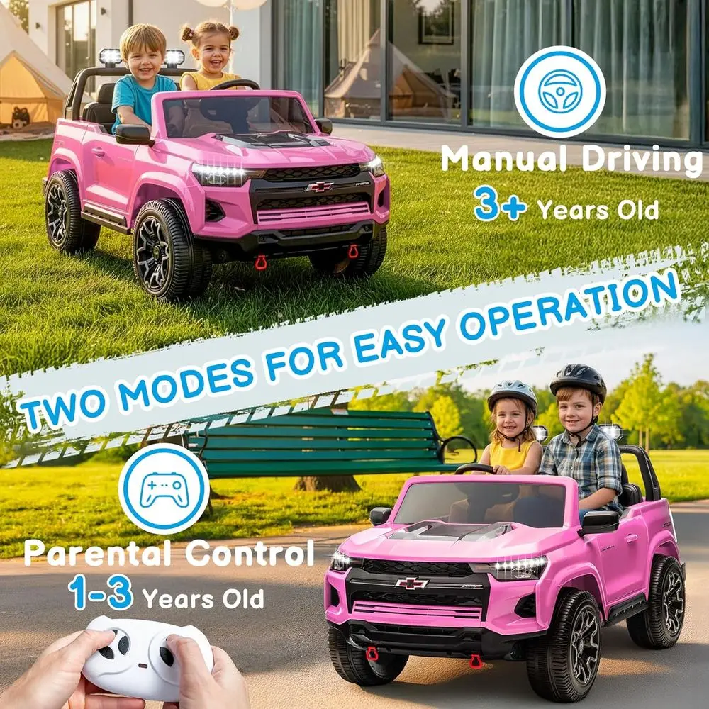Auto elettrica Chevrolet Colorado con licenza 24V per bambini, giocattoli da giro per bambini con telecomando, C elettrico a 2 posti