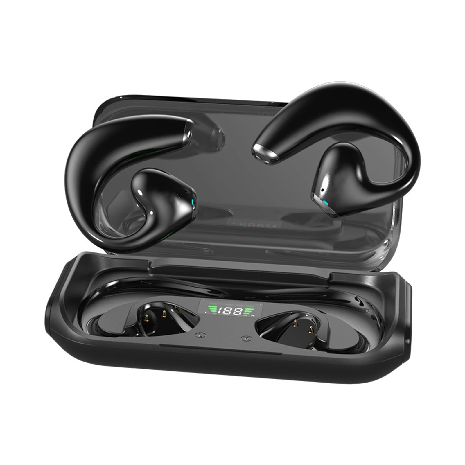 Lekkie słuchawki douszne z technologią przewodnictwa powietrznego dla naturalnego dźwięku - dźwięk radia 9D