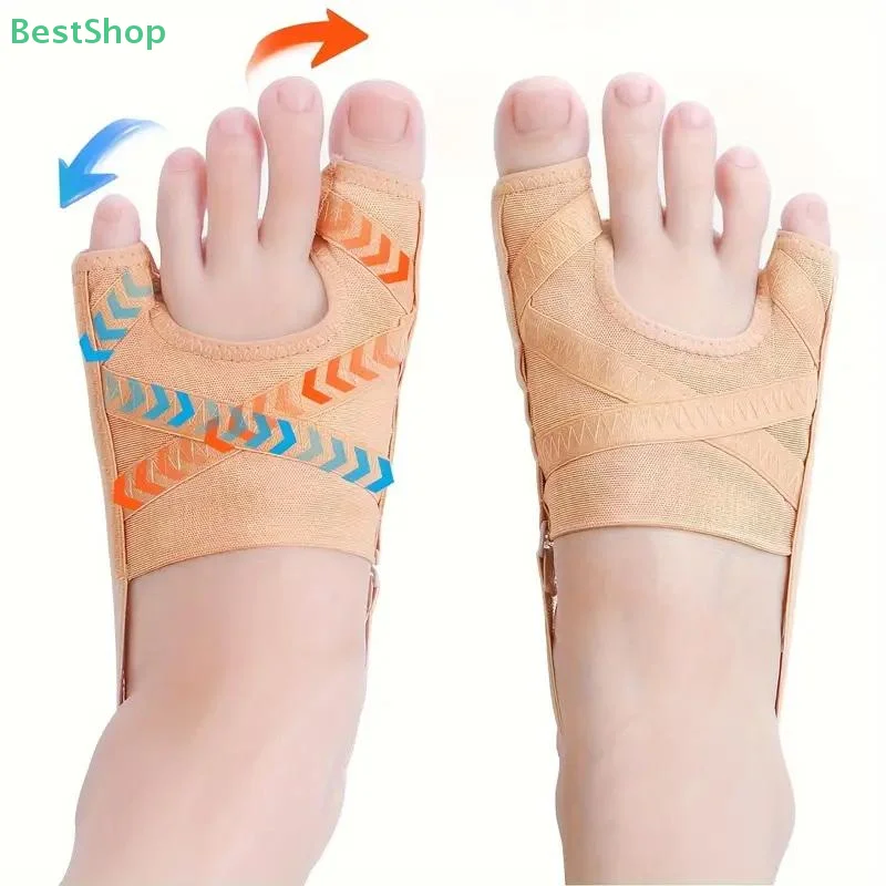 ♥ ♥ ♥ Verstelbare ademende mesh-voetmouwen met dubbele neus, Hallux Valgus-corrector, aparte teencorrector voor grote en kleine tenen