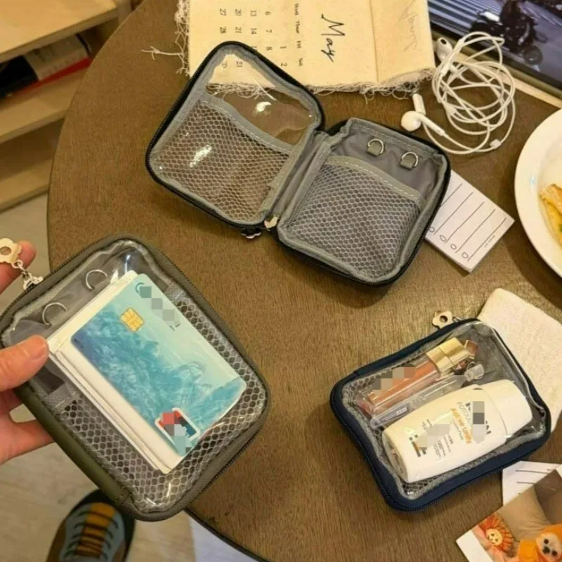 Transparent Cosmetic Storage Bag Large Capacity Travel Headphone Charging Cable Pouch Waterproof Large Capacity Toiletry Bag