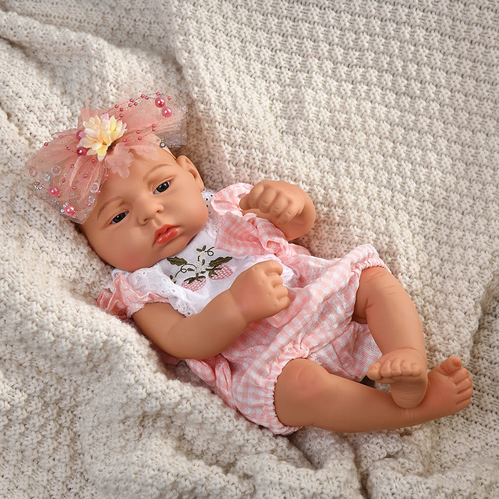 15,75-Zoll-Puppen, 40 cm große Reborn-Puppen, Spielzeug, lebensechte Reborn-Puppen, Ganzkörper-Vinyl-Puppen, niedliche Puppenspielzeuge, Geburtstagsgeschenk für Frauen – Detail 15
