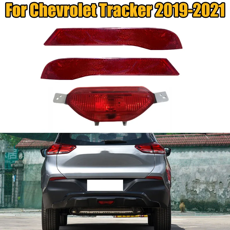 Reflector de parachoques trasero para Chevrolet Tracker 2019, 2020, 2021, luz de freno, luz antiniebla trasera, lámpara de advertencia, accesorios