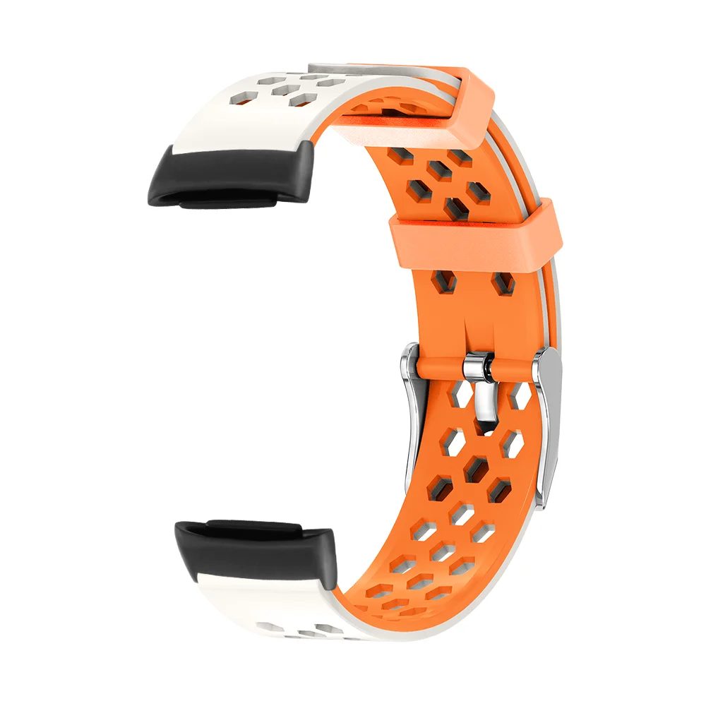 

Silicone Watch Strap For Fitbit Charge3 4 5 Quick Release Hexagonal Air Holes Breathable Square Buckle Smartwatch Band Unisex