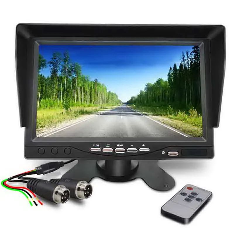 

QXNY 7 Inch 4Pin LCD HD Sunshade Screen Monitor for RV Van Truck Vehicle Parking Camera Car Rearview Backup Camera Video Parking