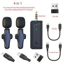 K35 Pro Wireless Lapel Microphone Mini Lavalier Buttonhole Mic For Cell Mobile Phone Camera Streaming Recording PC Iphone Ipad