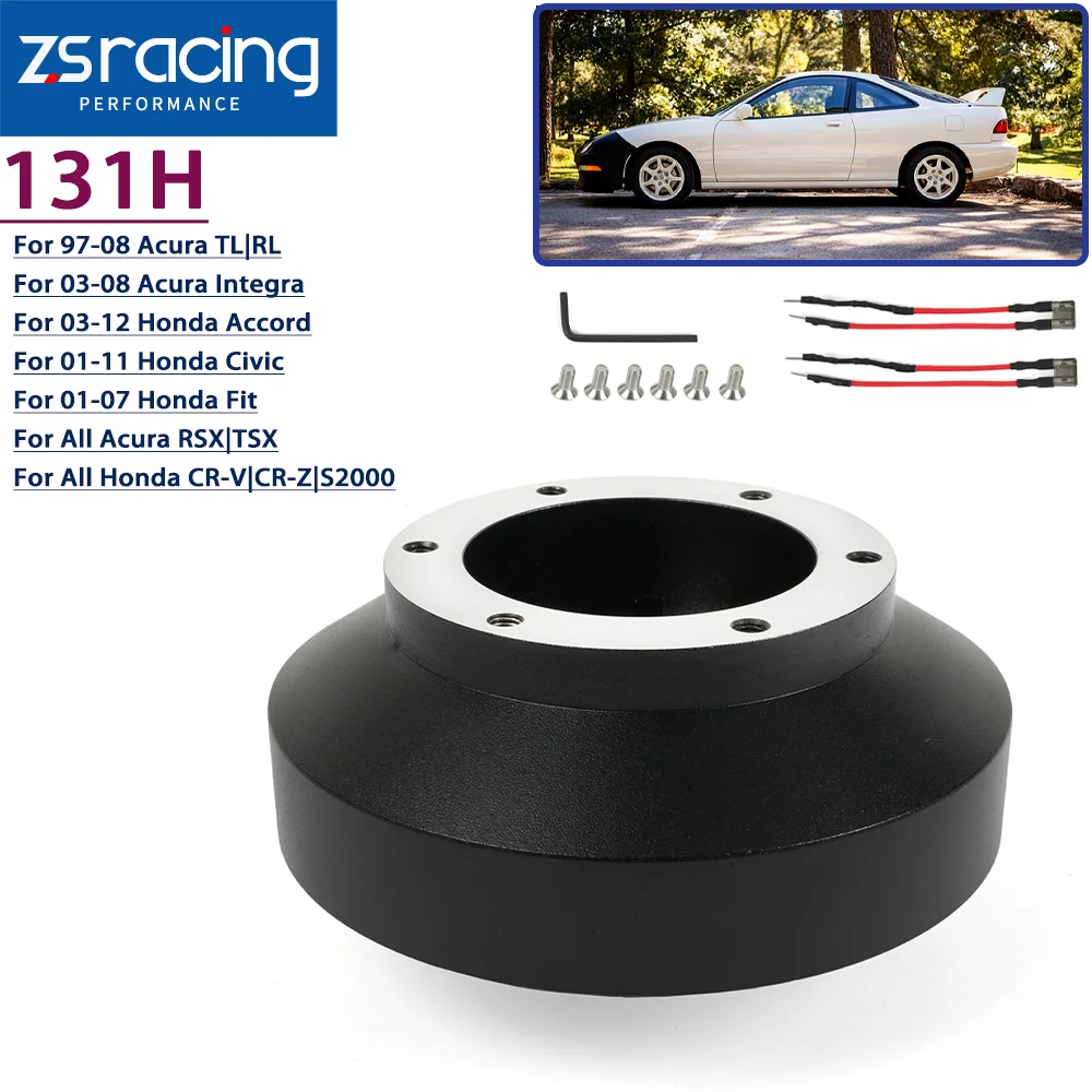 

Quick Release Steering Wheel 6 Bolt Short Hub Adapter 131H For Honda Civic 01-11 Acura TL RL 97-08 Acura Integra 03-08 QR044