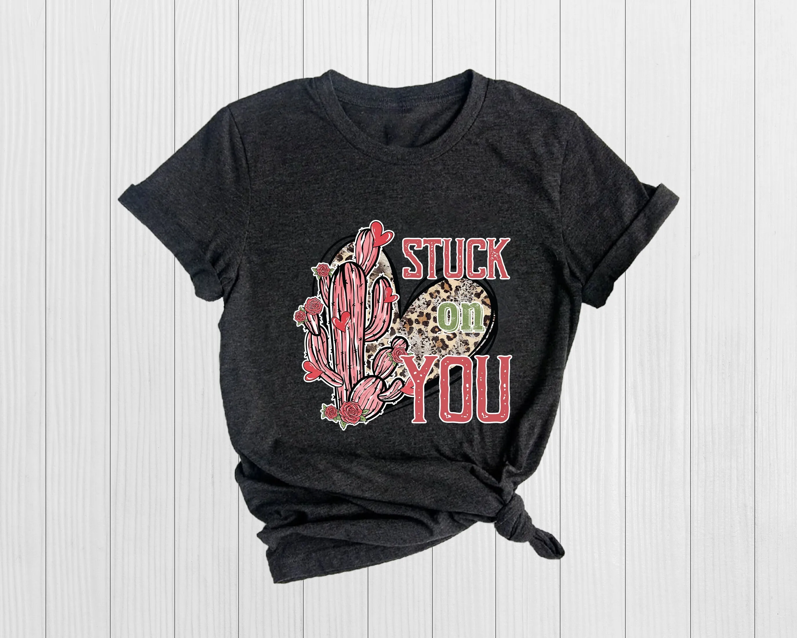 Stuck On You T Shirt Valentine'S Day Couple Matching Gift For Her Him Love