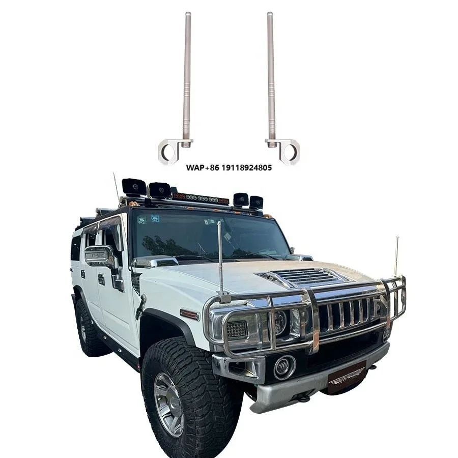

Aluminum Alloy Silver Front Bumper for Flagpole for H2 H3 Clip-on Guide Rod Bracket Antenna
