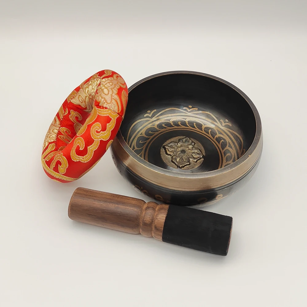Tibetan Singing Bowl Set Sound Bowls Meditation Nepal Music Bowl Buddhism for Meditation Yoga Stress Relief Tibet Copper Bowl