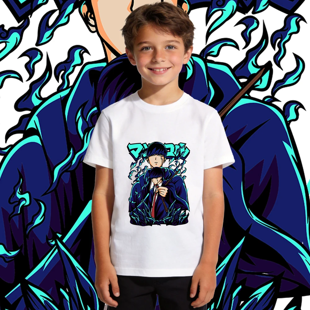 Mashle Magic and Muscles Mash Burnedead Anime Print Boys Girls Cotton T Shirt Soft Breathable Summer Top Kids Clothes