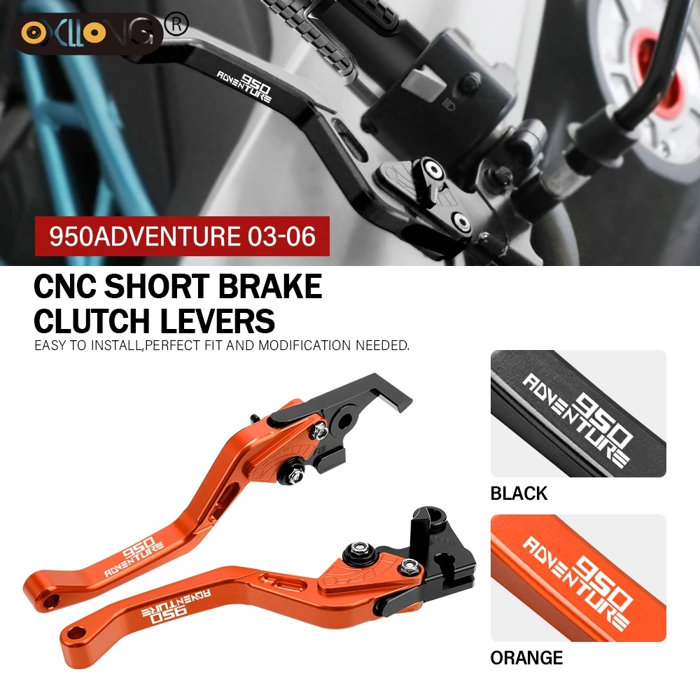 CNC Aluminum Motorcycle Short Brake Clutch Levers Accessories Parts For 950 Adventure 2003 2004 2005 2006 950Adventure