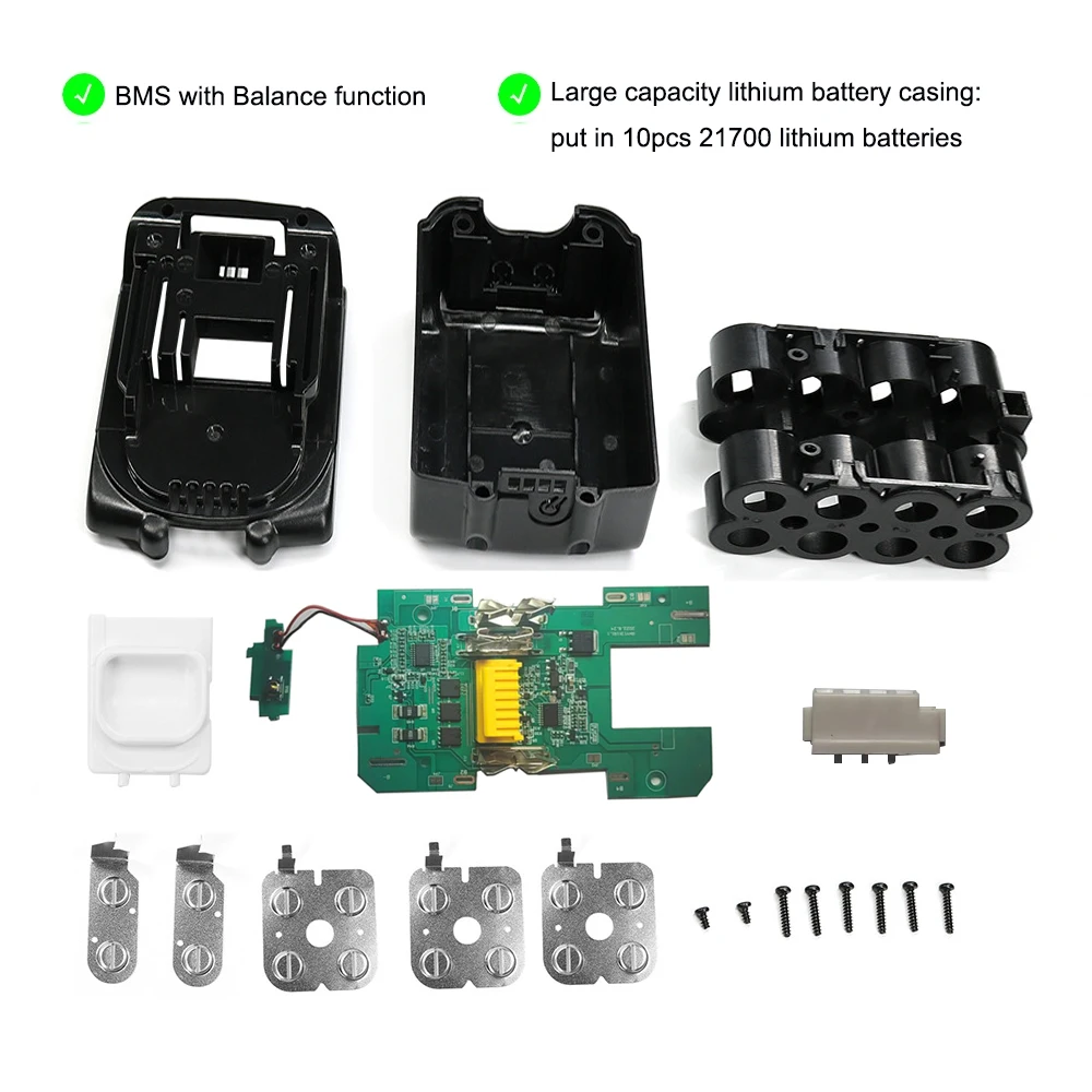 

18V Li-ion high capacity Battery case box for MAKITA Bl1860 Bl1840 Bl1830 BL1850 Balanced circuit chip BMS Protection board Tool