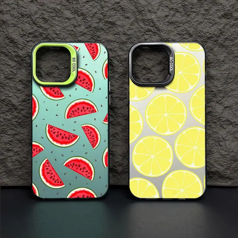 phone cases for Apple iphone 14 pro max case 15pro 16 13 funda iphone 11Pro 16plus 12Pro Soft Cover Delicious Watermelon Lemon