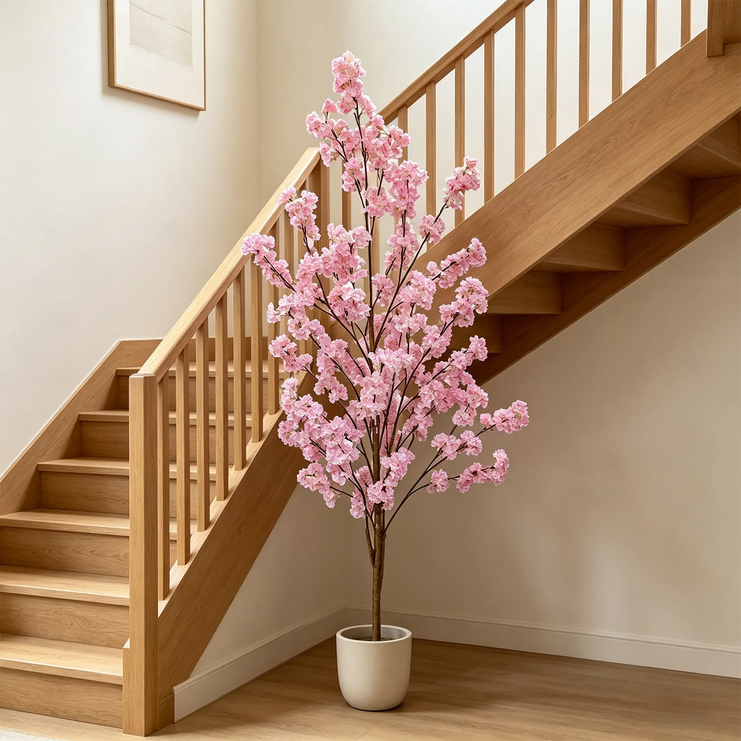100-220cm Artificial Cherry Blossoms Plant Sakura Tree Realistic Fake Indoor Faux Plant for Home Wedding Living Room Decoration