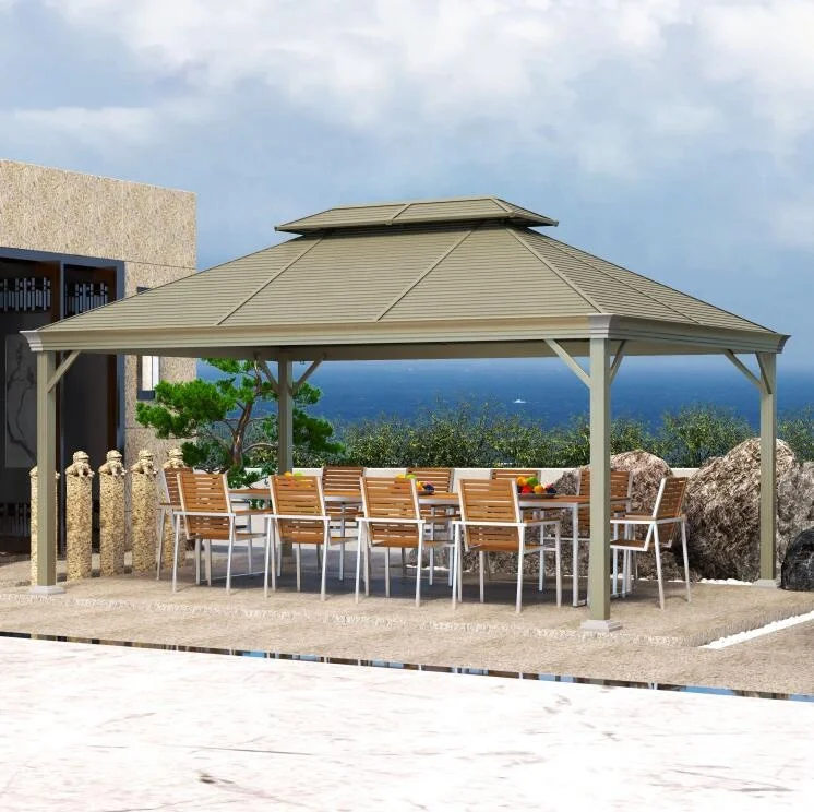 2026 360*500cm Aluminum Gazebo with Curtain and Net Garden Shade Party Tent Modern Design Outdoor Furniturepromote sales