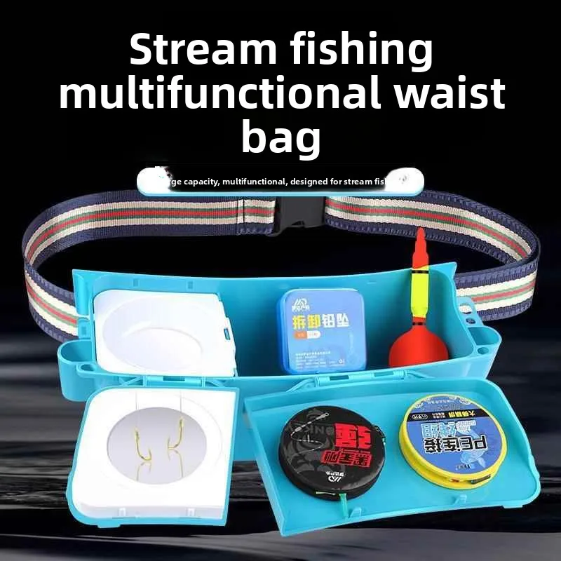 

Multi-Functional Fishing Gear Waist Bag Stream Fishing Travel Gear Bait Box Pulling Worm Box Stream Walk Fishing Magnetic Box...