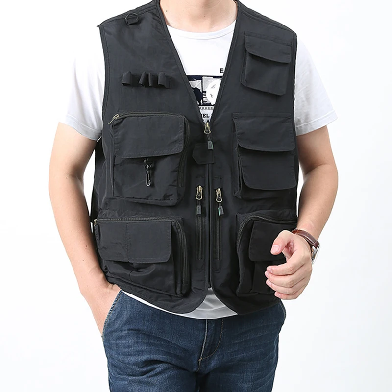 Man Pocket Vest fishing outdoor vest summer travel oversize jacket