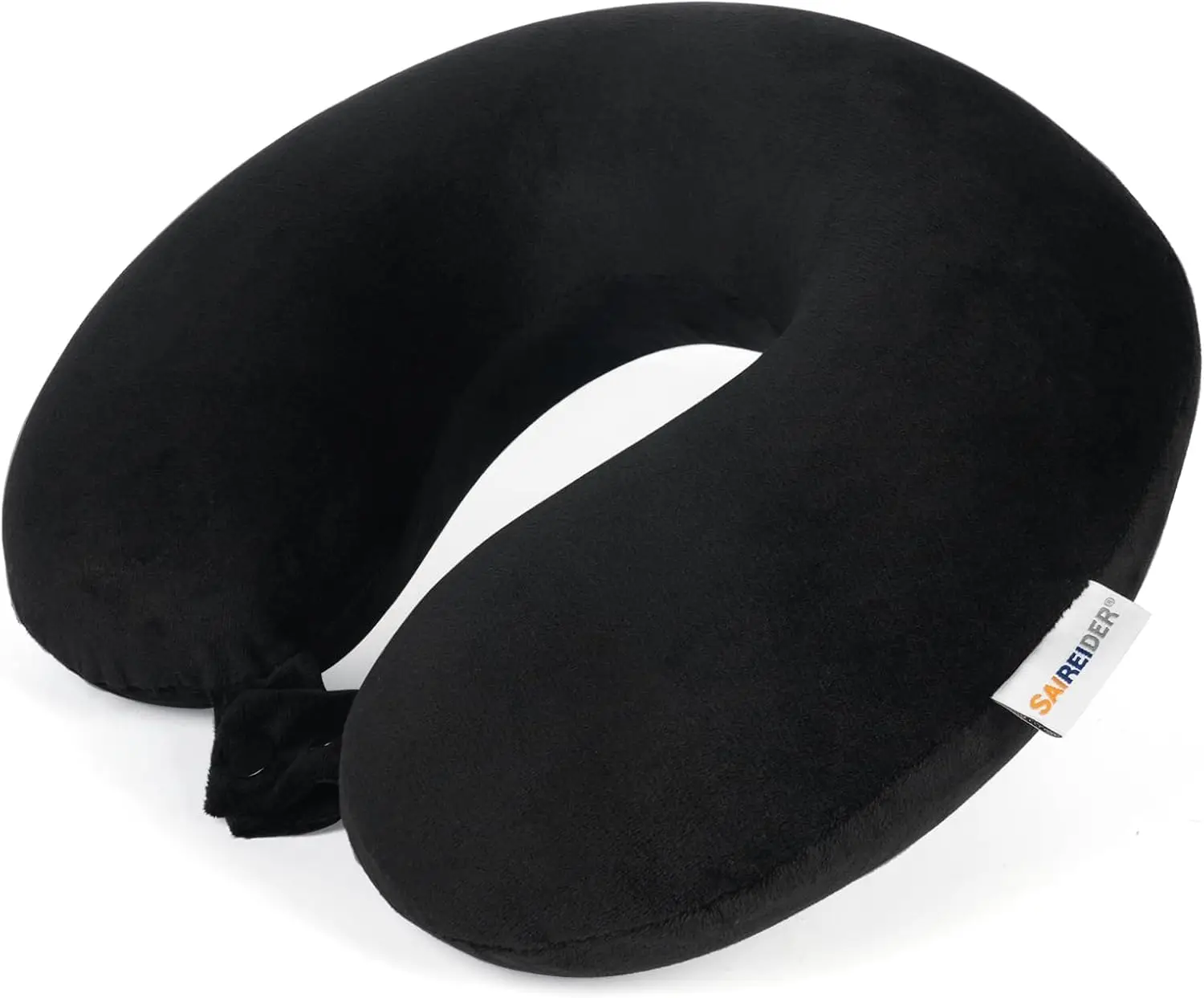 

Comfortable Memory Foam Travel Neck Pillow for Airplane, Car, Home & Office with Washable Black Cover