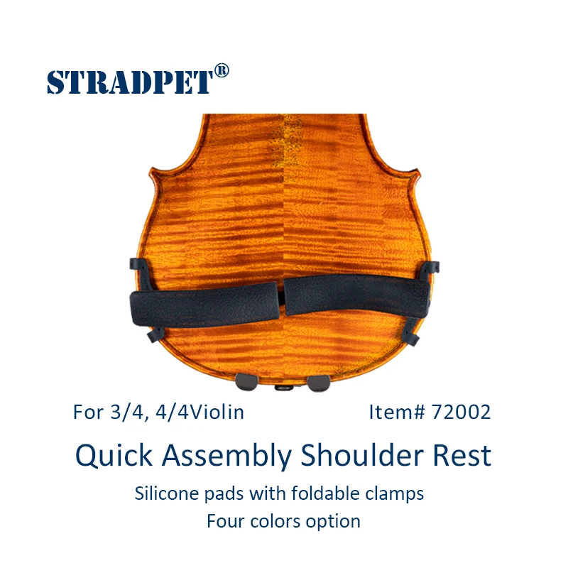 STRADPET Quick Assembly Shoulder Rest (Patented) -Silicone Rest with Foldable Clamps