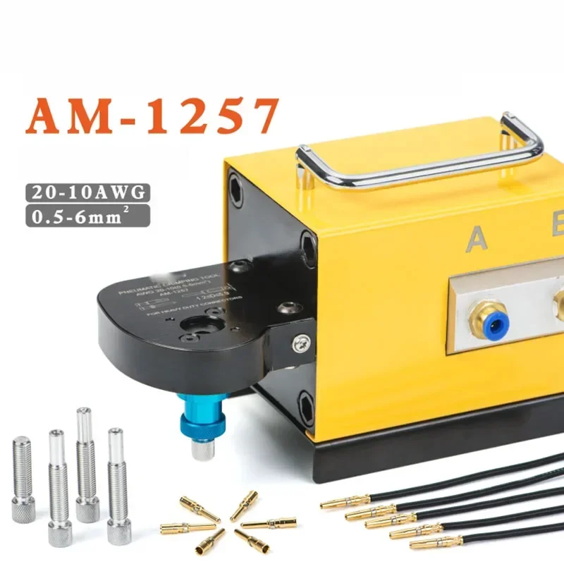 New 220v AM-0682 Pneumatic Aviation Terminal Four-core Coaxial Crimping Machine Heavy-duty Connector Pin Crimping Machine Crimpi