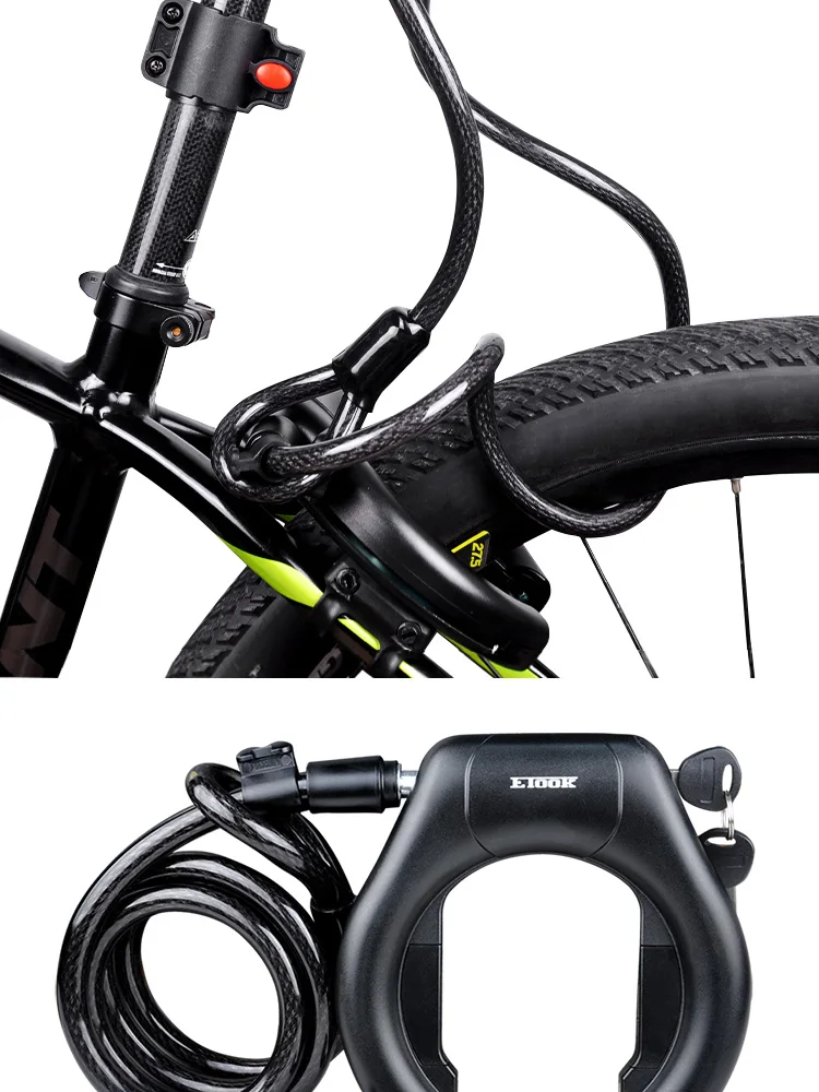 ETOOK Fahrrad-Hufeisenschloss, Diebstahlsicherung, Fahrrad-Rohrschloss aus gehärtetem Stahl, tragbar, hohe Sicherheit, Straße, Berg, langlebiges Fahrradschloss – Detail 13