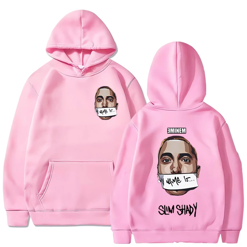 Eminem My Name Is Slim Shady Hoodie Men Rock Rapper Music Album Print Sweatshirt Unisex Hip Hop Fashion Hoodies Y2K Streetwear