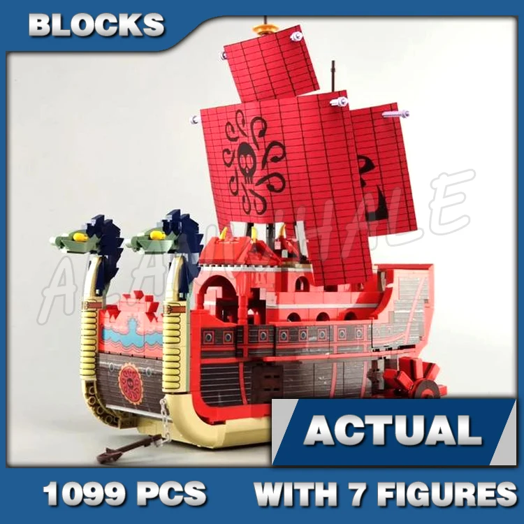 

1099pcs Pirates of Nine Snakes Perfume Yuda Female Emperor Red Sea Boat Ship SY6296 Building Blocks Toys Compatible With Model