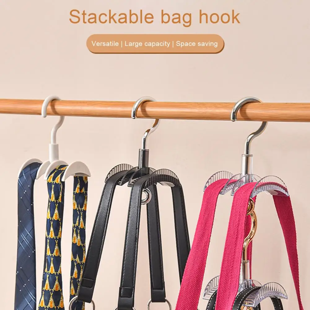 Japanese Style Bag Hook with 360 Degree Rotating Hook, Scarf and Hat Storage Rack, Closet Organizer, Tie and Scarf Buckle