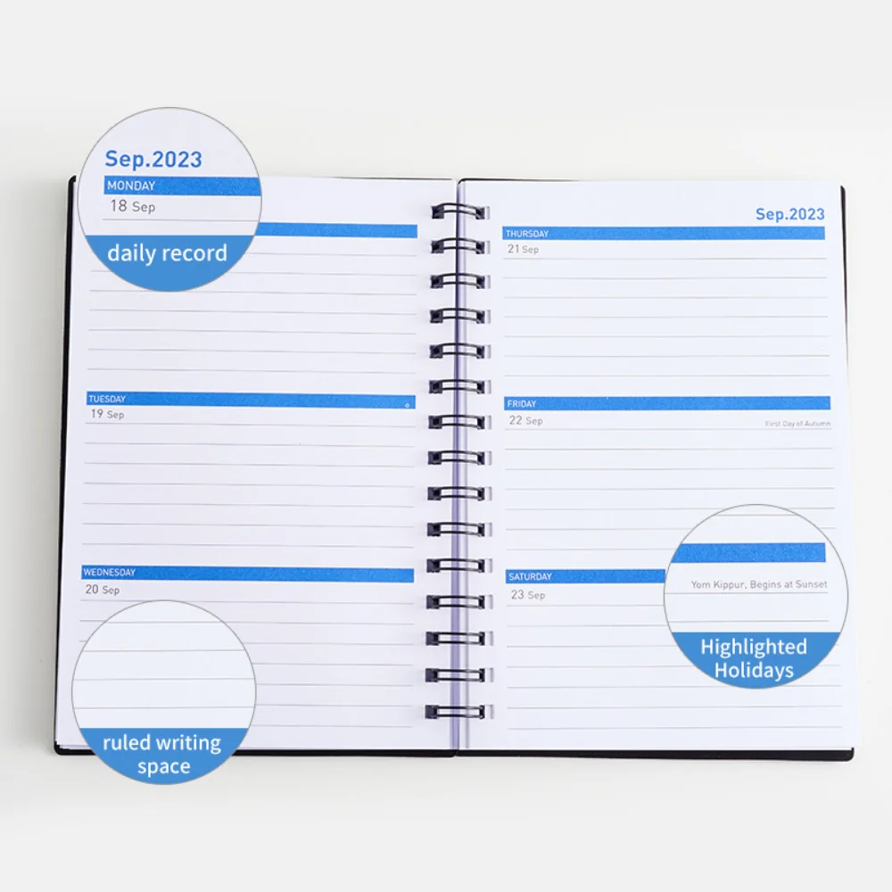 2024-2025 A5 Monthly Planner Notebook Weekly Agenda Routines Notebook For 18 Months Time Management Journal Stationery Supplies