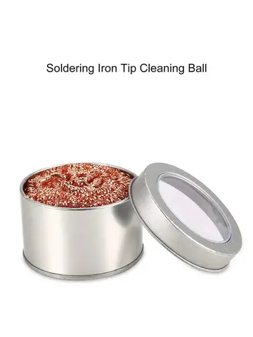 Cleaning Ball Desoldering Soldering Iron Mesh Filter Cleaning Nozzle Tip Copper Wire Cleaner Ball Metal Dross Box Clean Ball
