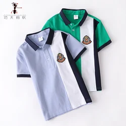 T Shirt Kids Clothes Turn-down Collar Baby Boy Summer Top Polo shirt Color Handsome Stripes Vetement Enfant Fille Camisetas GFMY