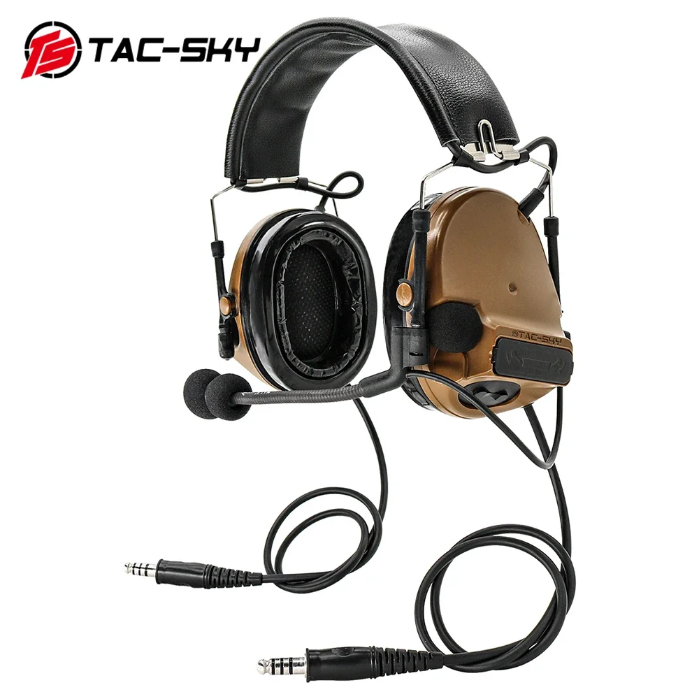 TAC-SKY Comtac Iii Dual Communicatie Ruisonderdrukking Pickup Tactiek Jacht Gehoorbescherming Walkie-Talkie Schieten Headset