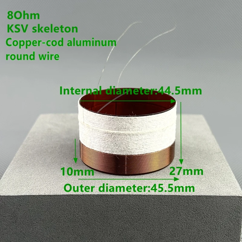 2PCS  44.5mm Bass Ring Round Copper Wire Two Layers KSV Skeleton High Power Woofer Voice Coil 45 Core Woofer