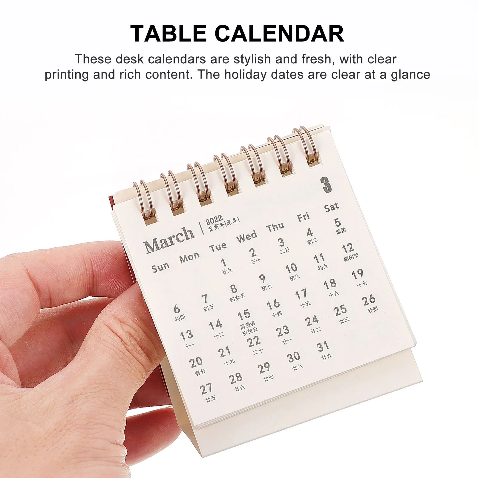 

5 Pcs Desktop Calendar Tabletop Chinese Calendars Small Monthly Planner Creative