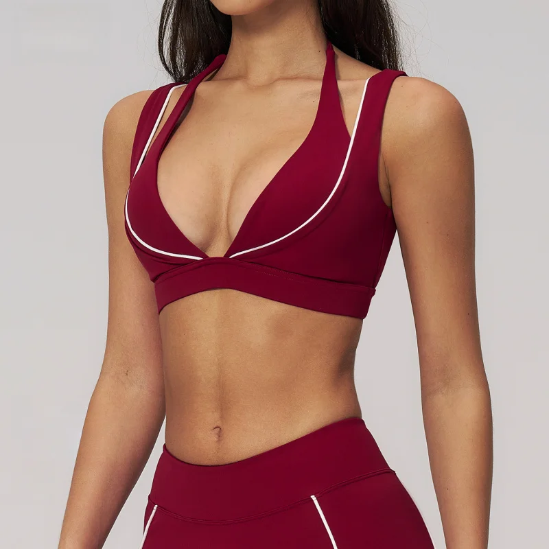 Women's Lingerie Color-blocking Yoga Underwear Sportswear Woman Gym Outdoor Sports Bra With Beauty Back Women's Fitness Top image 2
