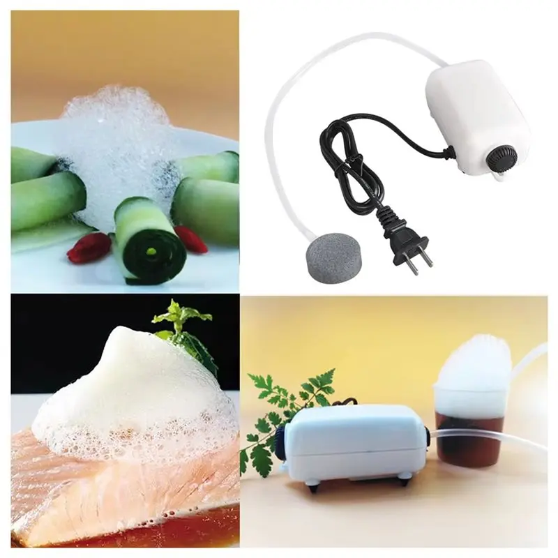 US Plug Portable For Drinks Bubble Machine Food Foam Generator Chef Cooking Tool For Drinks BBQ Cocktail Cuisine Foam Machine