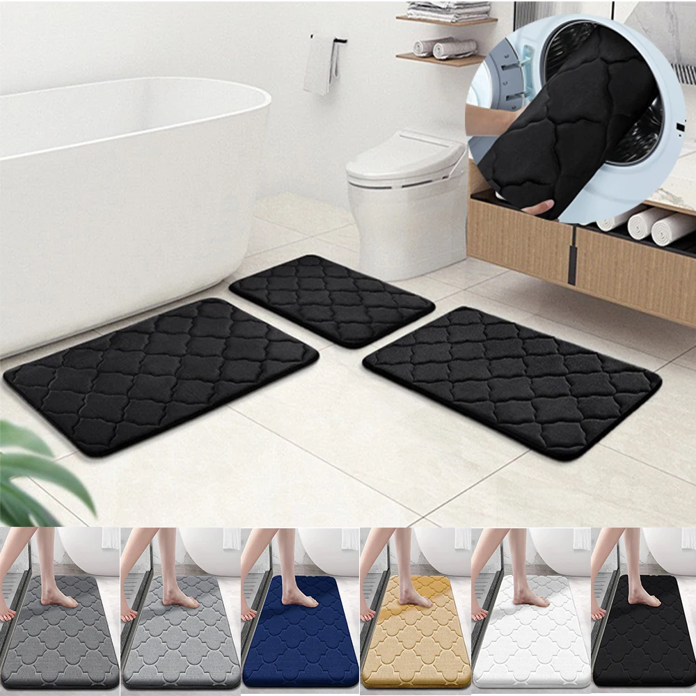 

Carpet Thickened Household Super absorbent Sponge bath mat Anti slip Flannel velvet mats for bathroom floor washroomfloor mat