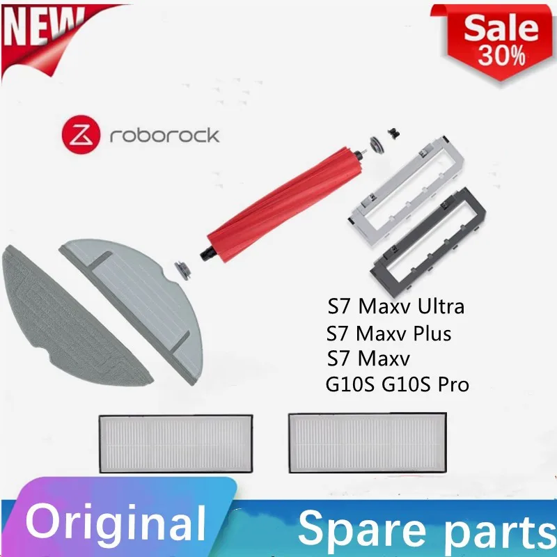 オリジナルのクリーニングクロス,メインブラシ,ハーパフィルター,パーツ,roborock s7 s7 maxv plus uls7pro用アクセサリ