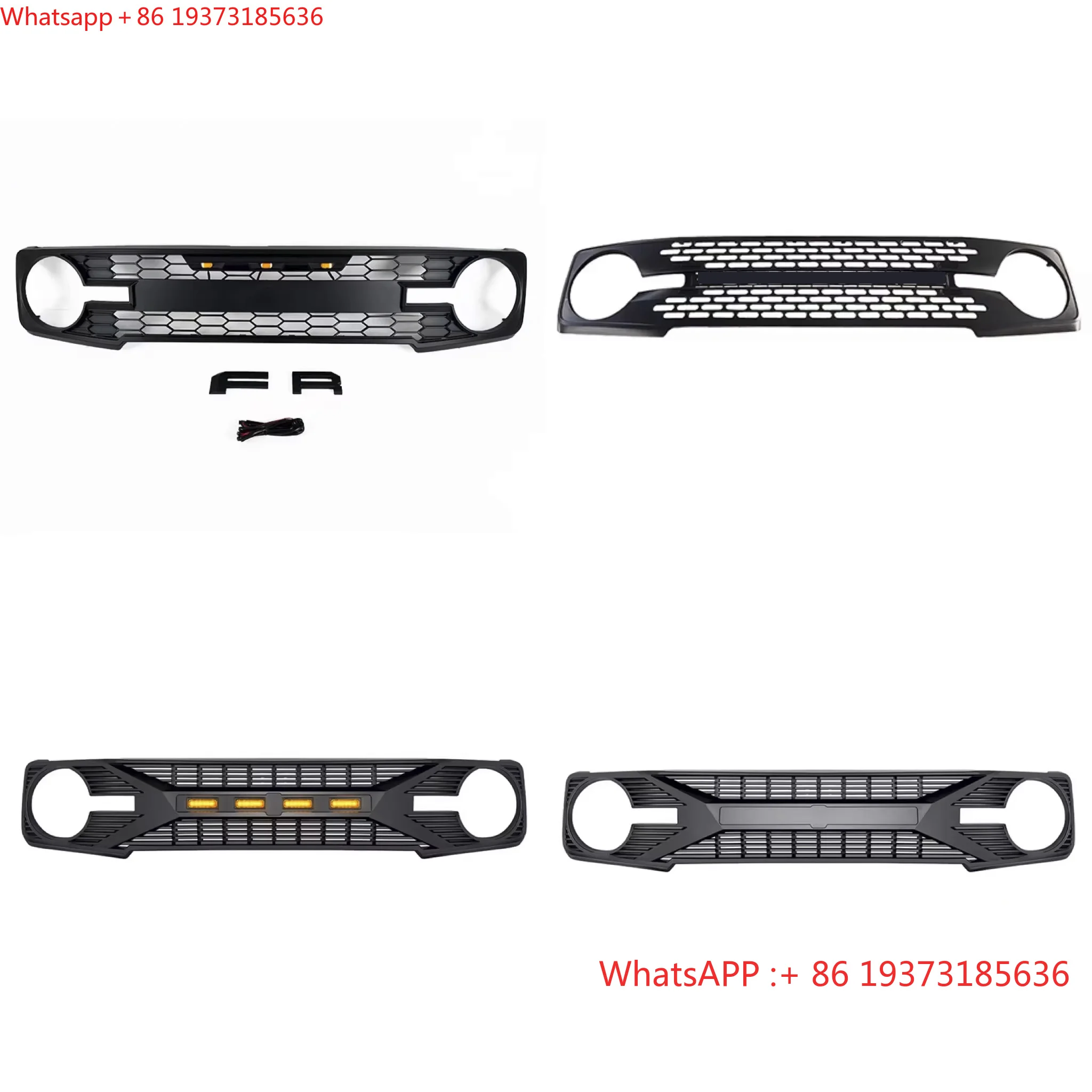 For Replacement ABS Matte Black High Polished Front Grille for Bronco 2021+ 4WD Accessories