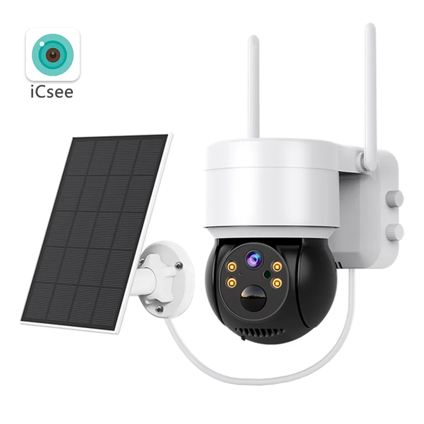 ICSEE Solar Camera WiFi 1080P PIR Human Detection 2MP Outdoor With Solar Panel Battery CCTV Security Camera