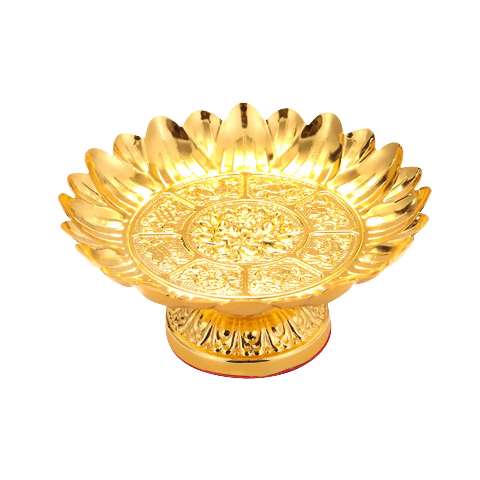 Buddhist Plate Buddhist Fruit Plate Lotus Shaped Ornaments Buddha Buddha Altar Fruit Plate Tribute Serving Trays Temple Tray