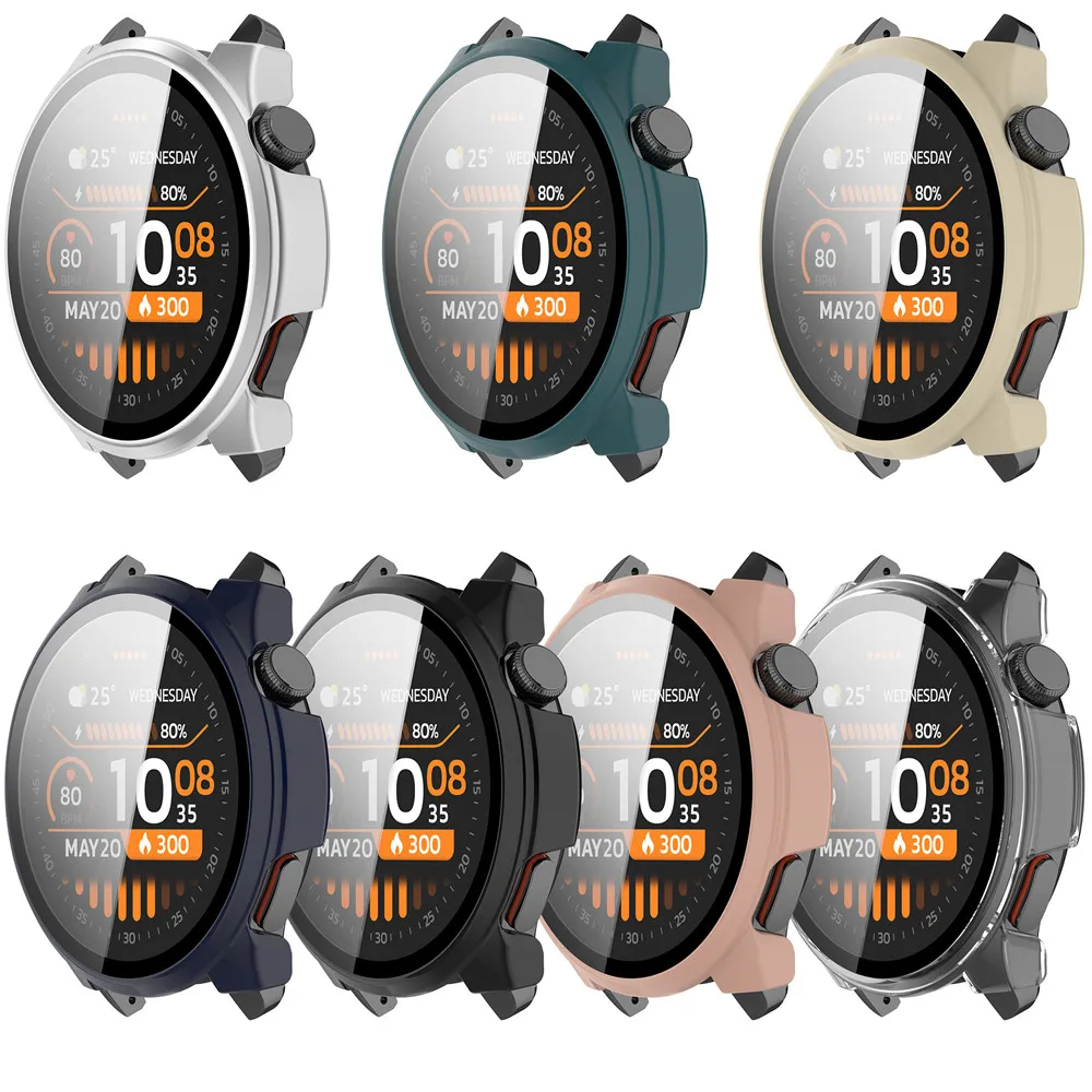 Glass+Case For Haylou Watch 4S Tempered Glass Anti-scratch Hard PC Screen Protector Shell Bumper
