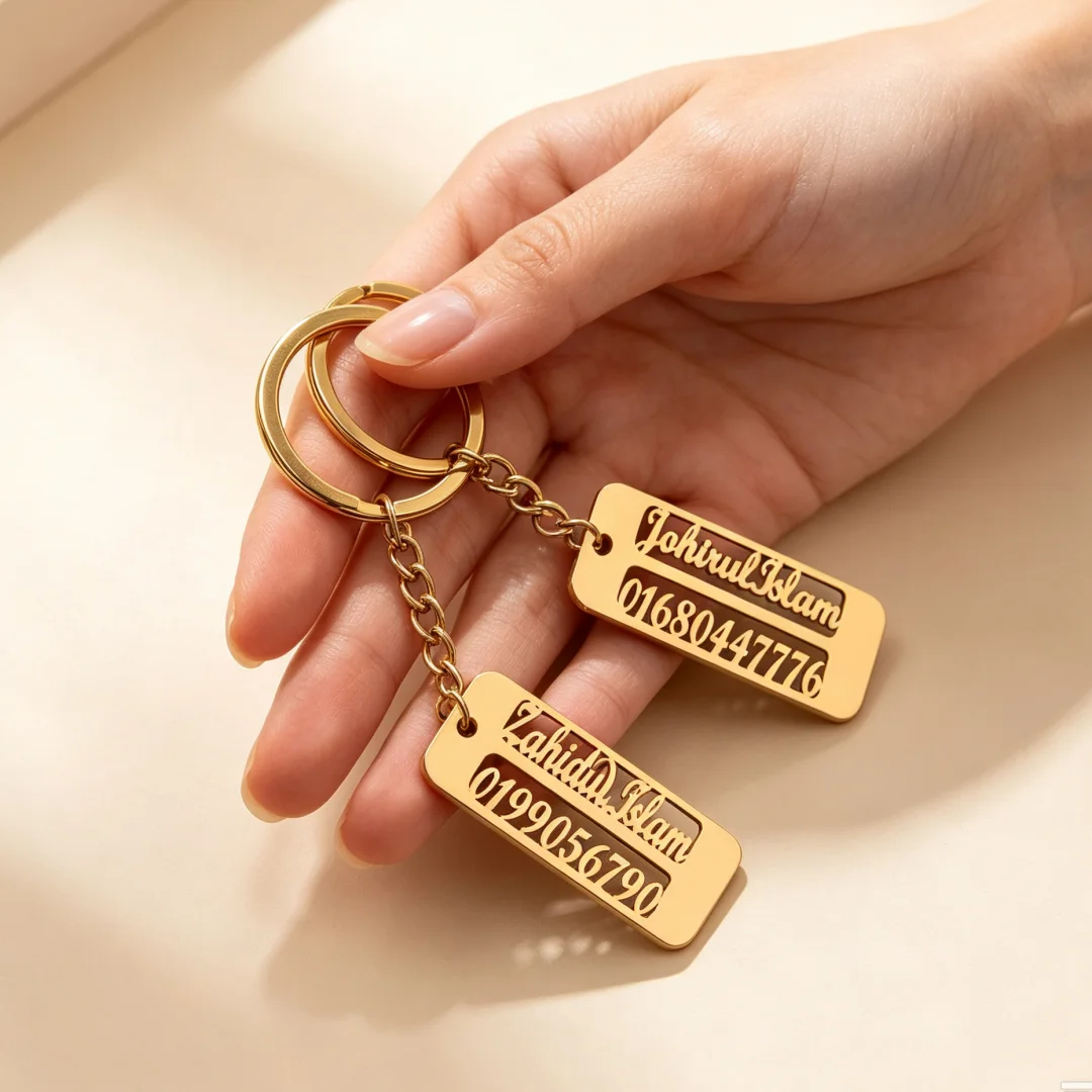 Custom Name Phone Number Keychain for Car Anti-lost Keyrings Personalized Name Keyholder Stainless Steel Jewelry Gifts